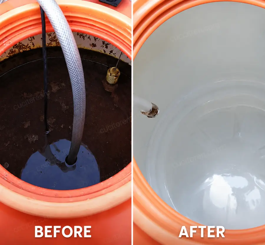 Before after cuci toren - hasil pengerjaan 2