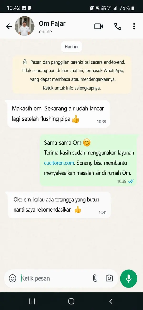 Testimoni Om Yanto Tangerang - Filter Air CuciToren.com