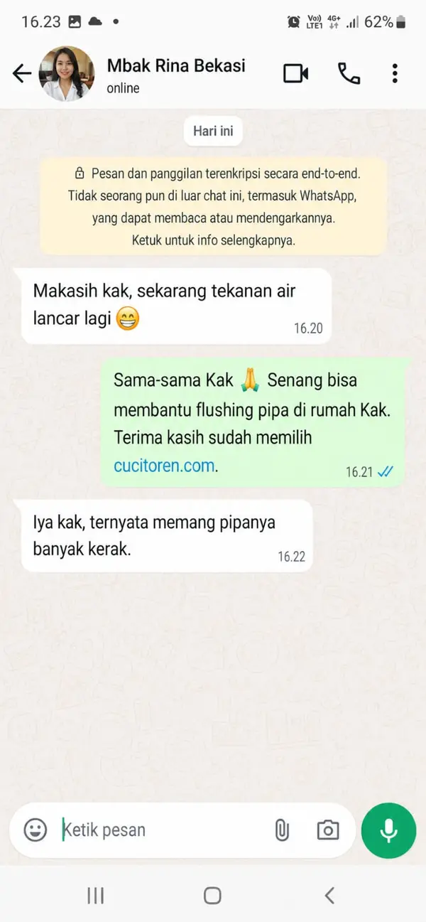 Testimoni Pak Hendra Jakarta - Sumur Bor CuciToren.com